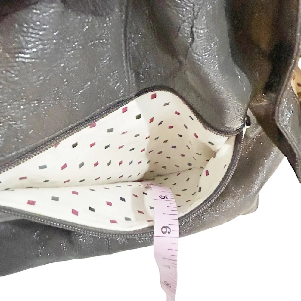 HOBO International Charcoal Gray Shiny Hobo Handbag